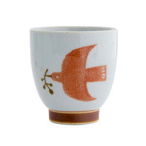 【公式】湯呑み Kukka Lokki クッカロッキ カモメ 鳥 イラスト ネイビー レッド 波佐見焼 磁器 日本製 食洗機対応 電子レンジ対応 ビスク