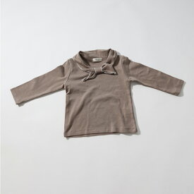 ヘーゼルtops Bisque びすく 韓国子供服 ビスク キッズ服 ベビー服 長袖 秋 冬 ベビー キッズ 赤ちゃん 子供 男の子 女の子 ユニセックス タイ付き アクセント トップス 無地 2カラー ナチュラルカラー レイヤード シンプル ナチュラル おしゃれ かわいい ギフト プレゼント