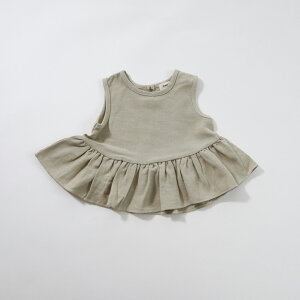 ペプラムブラウス Bisque びすく 韓国子供服 ビスク 女の子 ベビー キッズ 赤ちゃん 子供 ベビー服 キッズ服 ブラウス ブラウス ペプラム ノースリーブ シンプル ナチュラル おしゃれ かわいい