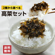 九州産高菜 2種から選べる！高菜炒め（からし高菜）＆めんたい高菜 たかなセット 大盛 明太子たかな ごま…