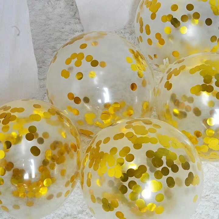 楽天市場 全品ポイント5倍 Blackfriday 誕生日 飾り付け 風船 ゴールドコンフェッティ バルーン 紙吹雪 バルーン 12点セット 風船 誕生日 バルーン 結婚式風船 結婚式 記念日 開店飾り コンフェッティ ゴールド ハッピーバースデー パーティーグッズ ヘリウムガス