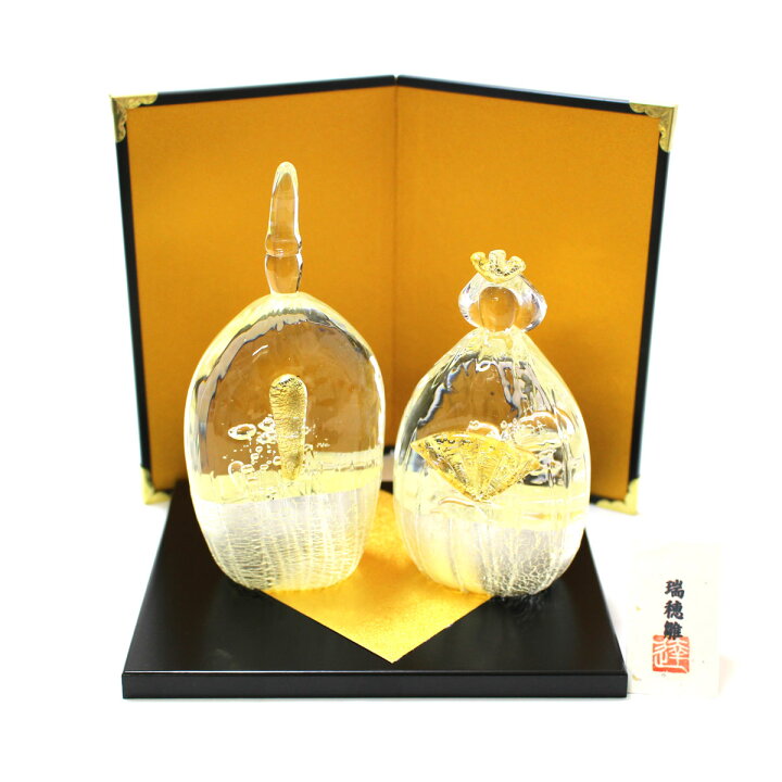 楽天市場】ガラスのお雛様 瑞穂雛（みずほびな）大（L） glass calico 