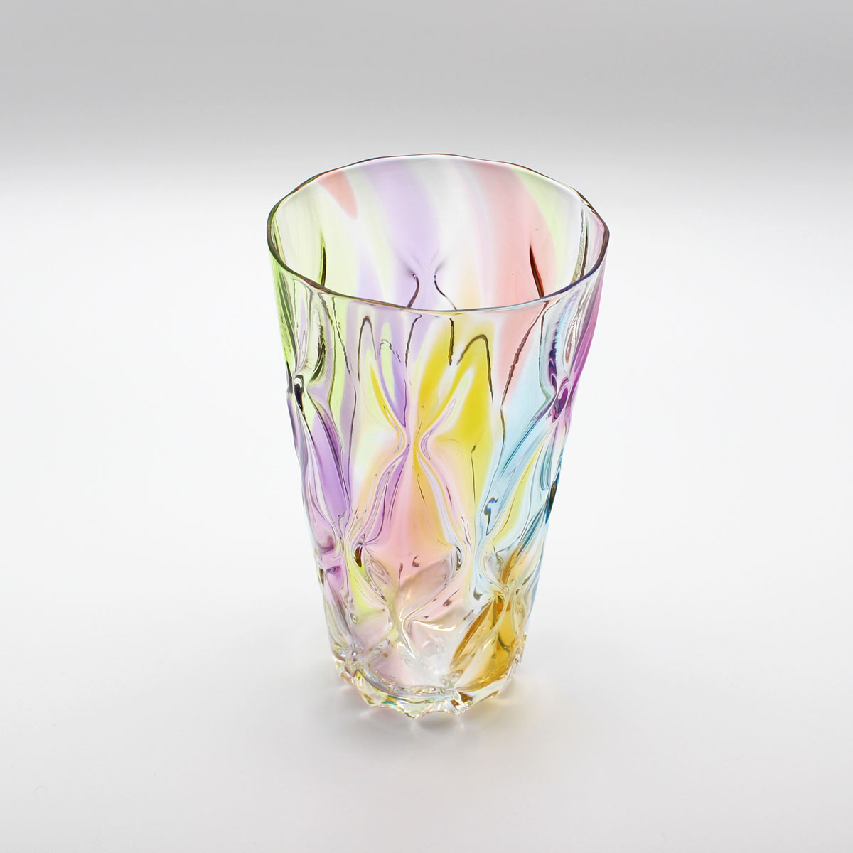 カラフルが美しい 光と色を楽しむレトロなグラス glasscalico グラスキャリコ ハンドメイド ガラス酒器 おしゃれ 割引 プリズム レトロ ロンググラス 人気海外一番 プレゼント ギフト