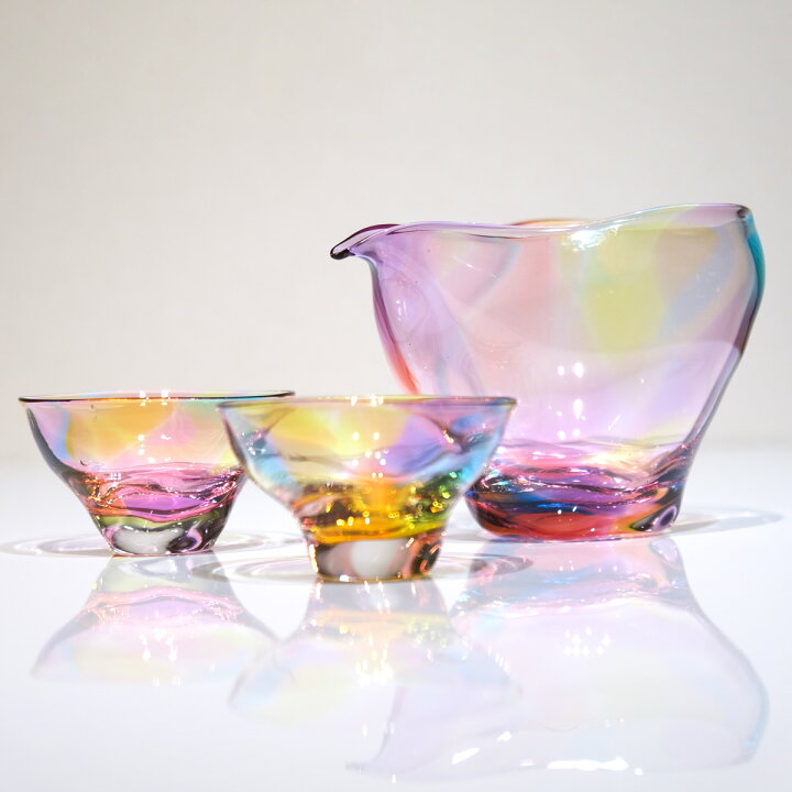 楽天市場】glass calico ミナモプリズム 冷酒器セット (片口・ぐい呑 2 