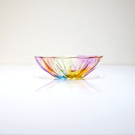 ガラスのお皿 プリズム ライン glass calico グラスキャリコ ハンドメイド食器 テーブルウェア おしゃれ 来客用 ギフト プレゼント