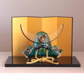 ガラスの兜飾り 弦月 gengetsu 青 (桐箱入) FIORETTO フィオレット 高野仰 ハンドメイド ガラスアート 五月人形 端午の節句 初節句 お祝 オブジェ コンパクト