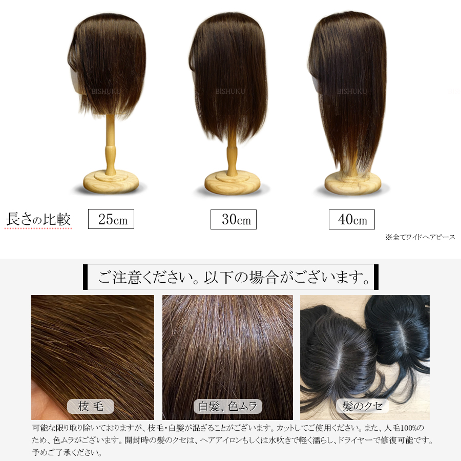 楽天市場】【改良品】 日本仕上げ 高品質 ワイドヘアピース 人毛 100 