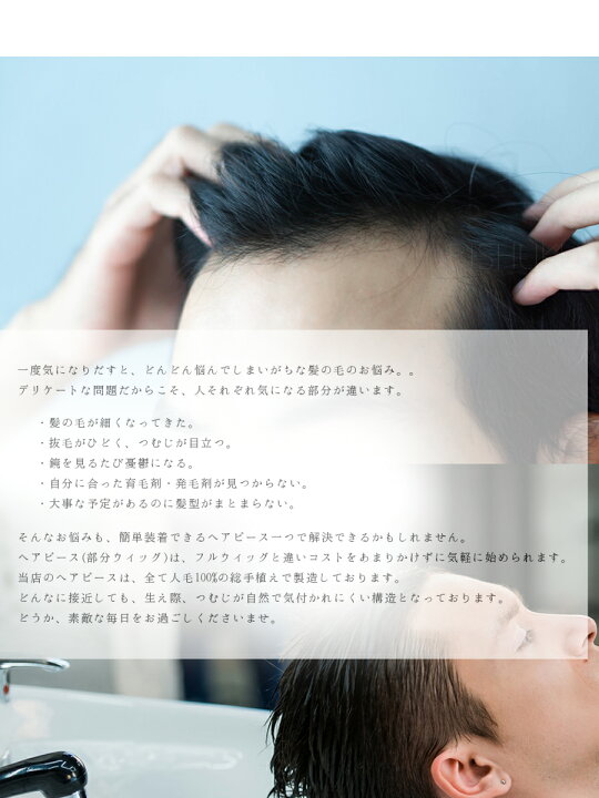 楽天市場】ウィッグ メンズ 自然 高品質 人毛100% ばれない 日本仕上げ 