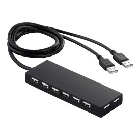 iBUFFALO USB2.0ハブ 8ポートタイプ Dualバスパワーモデル ブラック 【PlayStation4,PS4 動作確認済】 BSH8U01BK