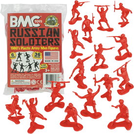 BMC クラシック マルクス ロシア プラスチック 陸軍 メンズ レッド 36ピース 第二次世界大戦 兵士フィギュア 米国製 [Bright Red]