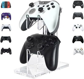 Q-LIFE-Q コントローラースタンド ゲームコントローラー収納ラック イヤホン掛けスタンド 3層デザイン アクリル 安定滑り止め デスクトップ収納 Xbox ONE X Switch PS4 PS5 PC向け いいプレゼント (2段) [2段]