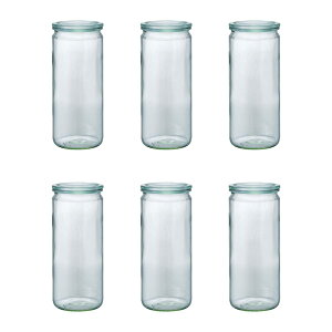 WECK LjX^[ KXLjX^[ ۑe ۑr WE-908 (Straight 1000ml 6Zbg)