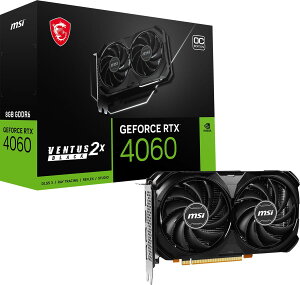 MSI GeForce RTX 4060 VENTUS 2X BLACK 8G OC �O���t�B�b�N�X�{�[�h VD8560