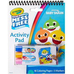 Crayola Baby Shark Color Wonder Travel Activity Pad, Mess Free Coloring, Gift for Kids, 3, 4, 5, 6