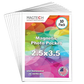 (2.5 x 3.5) - Magtech 12310 Magnetic Pocket Picture Frame Holds 6.4cm x 8.9cm Photos (10 Pack), White