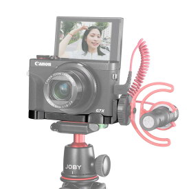 UURig G7X Mark III Vlog カメラ コールドシュー エクステンション マイク サイドマウント Canon G7X Mark III カメラ用 1/4インチ 三脚マウント Vlogging アクセサリー - R016 C-G7X