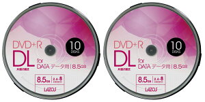 Lazos DVD+R DL 8.5GB for DATA 2.4-8{Ή 1L^p zCgChΉ 10g XshP[X L-DDL10P 2pbNZbg