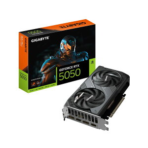 Gigabyte GeForce RTX 5050 WINDFORCE OC 8G �O���t�B�b�N�X�J�[�h - 8GB GDDR6�A128�r�b�g�APCI-E 5.0�A2587MHz�R�A�N���b�N�A2 x DP�A2 x HDMI�ANVIDIA DLSS 4�AG