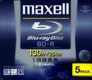 maxell �^��p �u���[���C�f�B�X�N �Ж�1�w �ǋL�^ 25GB 5���p�b�N1���ÂP�[�X����BDR25V.1P5S
