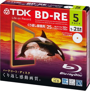TDK 2�{���Ή�BD-RE 5���p�b�N 25GB �z���C�g �v�����^�u�� BEV25PWA5A