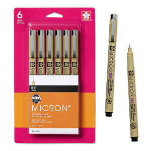 Sakura 50034 6-Piece Pigma Micron-005 Ink Pen Set, 0.20mm, Black by Sakura [���s�A���i]
