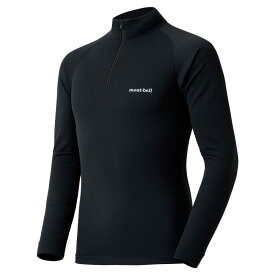[モンベル] ジオライン M.W.（中厚手） ハイネックシャツ Men's メンズ ブラック（BK） #1107706 (L)