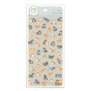 まめまめあにまる ステッカー マスキングテープ素材 【マメシバ】かわいい 動物 81226