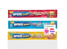 ナーズロープグミ Nerds Rope 26g 　赤・青・黄　3種各1本セット☆