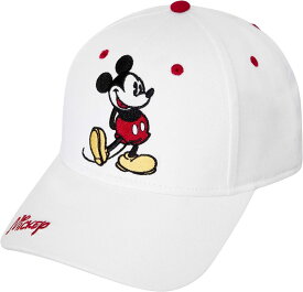 ディズニー クラシック ミッキーマウス 大人用 野球帽 ホワイト&レッド