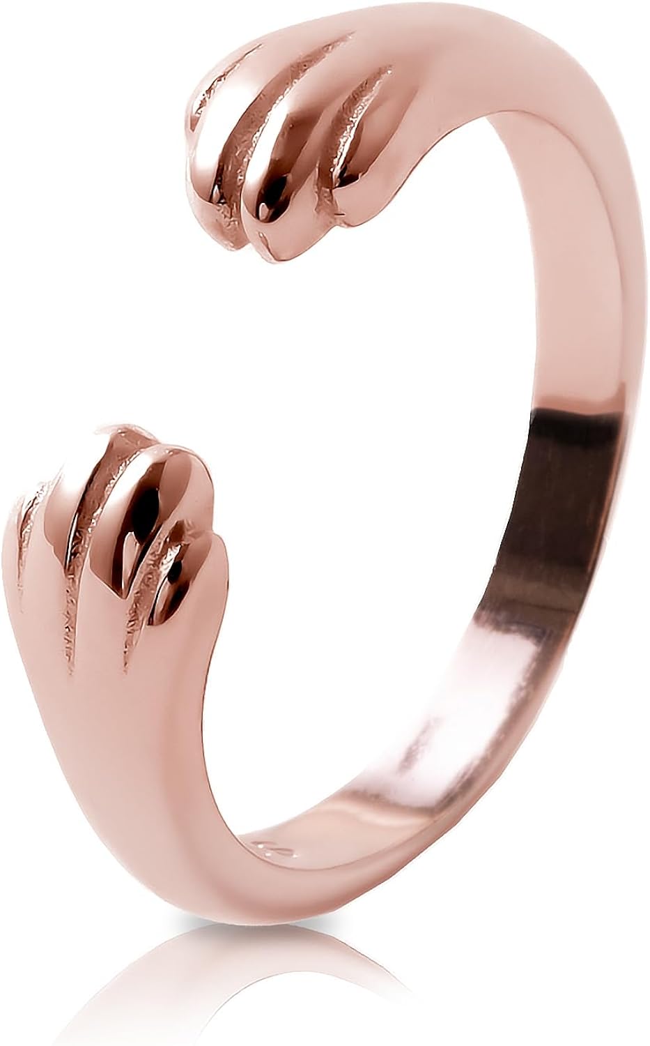 【特別送料無料！】 猫 肉球 フリーサイズ (ピンクゴールド) [Miakiss] 金属アレルギー対応 リング アクセサリー シルバー925 肉球で指元を可愛く 指輪 ネックレスチェーン