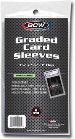 100 BCW Resealable Graded Card Sleeves (3 3/4 X 5 1/2) Holds PSA or BGS Grading Slabs & Screw Downs