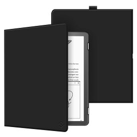 Fintie スリムシェルケース Kindle Scribe 10.2インチ (2022年発売) - プレミアムPUレザー軽量ブックフォリオカバー 自動スリープ/スリープ解除用 ペンホルダー付き ブラック