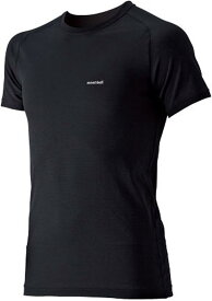 [モンベル] アウトドア 登山 サイクリング 半袖Tシャツ 軽量 速乾 ジオライン L.W. Tシャツ 1107484 [メンズ] ブラック 日本 XS-(日本サイズXS相当)