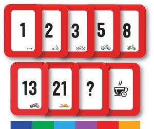 Agile Estimation Poker - Fibonacci Series Cards for Planning and Forecasting - 6 player set