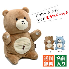 誕生日 名前 で歌う バースデー パペット クマ ネコ プレゼント メロディ ぬいぐるみ 名入れ サプライズ 出産祝い オリジナル 特別感 感動 可愛い 歌う おしゃべり 子供 孫