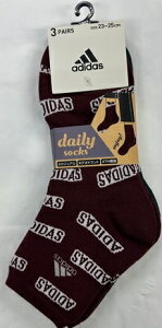 レディスアデイダスソックス adidas 3足組靴下 アデイダス靴下 ブランド靴下 daily enjoi 23cm〜25cm 送料無料