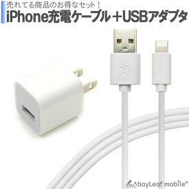 iPhone 充電器 ケーブル 充電器セット ケーブルセット ACアダプタ USBアダプタ セット アイフォン 充電ケーブル 1A 1ポート PSE認証品 ACアダプター