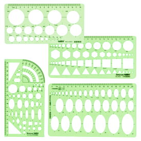 テンプレート 定規 描画 製図 円 まる ハート 楕円 図形 アルファベット 分度器 文房具 絵画 情報処理 プログラミング フローチャート 多機能 子供 小学生 文具 かわいい 見やすい