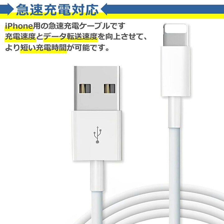 楽天市場】iPhone 充電 ケーブル 1.0m 白 SE3 XS XSMAX 8 7 6 5 7Plus 
