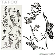 タトゥーシール タトゥー シール 3D バラ 花 防水 ボディシール ボディー ペイント ハロウィン ハローウ…