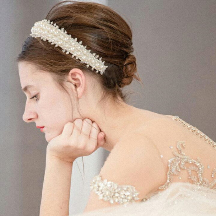 楽天市場】カチューシャ カチューム パール ヘッドドレス 結婚式 