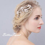 【最大500円OFFクーポン配布中！】コーム髪飾り 結婚式 ヘアコサージュ ウェディング ヘッドドレス レデ…