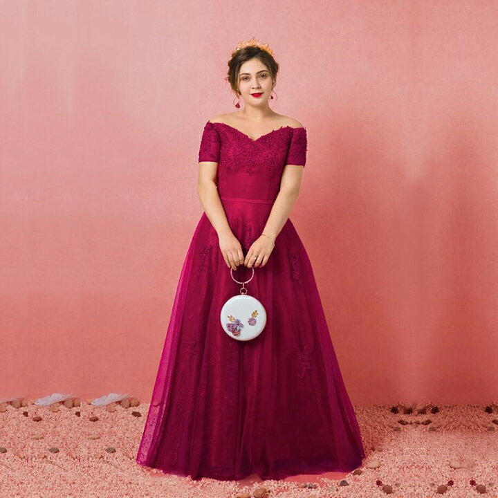 楽天市場】【大きいサイズカラードレス】大きいサイズパーティードレス  