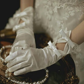 【ミドルグローブ】ウェディンググローブ Wedding Gloves ウエディンググローブ サテン 写真色(オフホワイト) ウェディング小物 ブライダル小物【gvl36as】