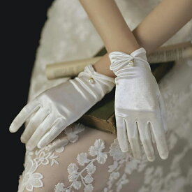 【ショートグローブ】ウェディンググローブ Wedding Gloves ウエディンググローブ サテン ウェディング小物 ブライダル小物【写真色オフホワイト】【gvs47yh】