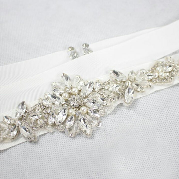 楽天市場】サッシュベルト ウェディングベルト キラキラ ビジュー  