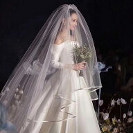 ロングベール 2層ベール コーム付き 結婚式 ウェディングベール ウエディングベール ロング ウェディング…