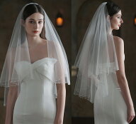 ベール 【ミドルベール】 結婚式 コーム付き 2層 ブライダルベール ミドル チュール ウェディング 花嫁 …