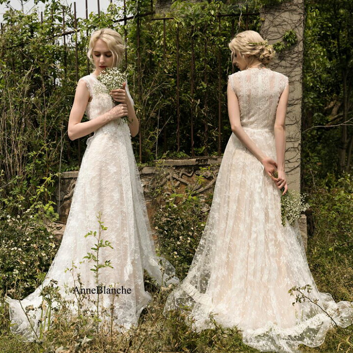 楽天市場】ウエディングドレス ノースリーブ スレンダーライン  