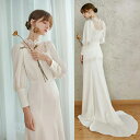 【全商品P5倍+MAX1,000円OFFあり】ウエディングドレス ウェディングドレス トレーンタイプ マーメイドライン ファスナータイプ 袖付き 長袖 袖あり 二次会 ドレス 花嫁 白 前撮り 後撮り 披露宴 結婚式 マーメイド 海外挙式 プレミアムドレス 高級 【【ur21】